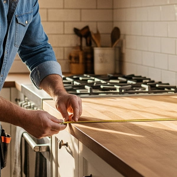 Professional countertop field measurements and templating for precise fabrication and installation at your location.