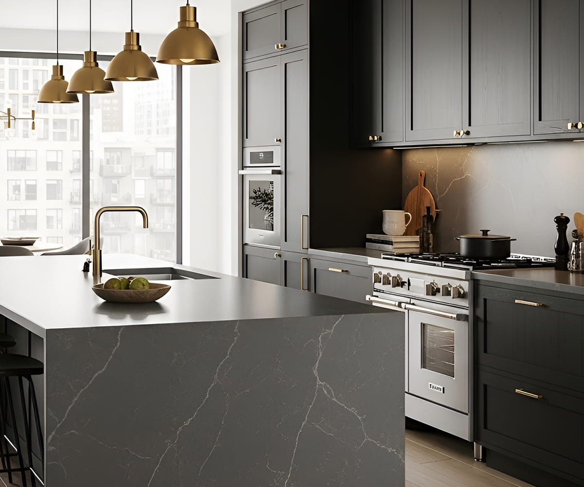 Custom stone bathroom and kitchen countertop fabrication and installation in Florham Park, New Jersey