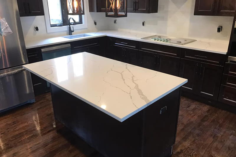 Luxurious marble kitchen countertops featuring timeless veining patterns